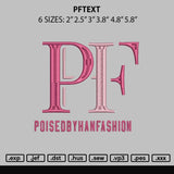 Pftext Embroidery File 6 sizes