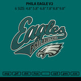 Phila Eagle V2 Embroidery File 6 sizes