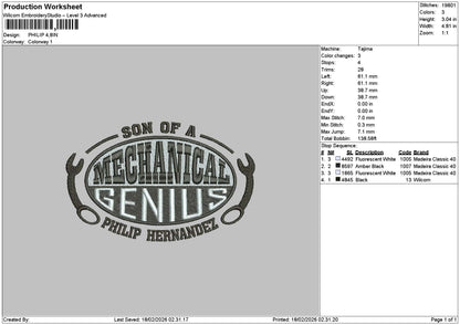 Mechanicaltext Embroidery 7 Files