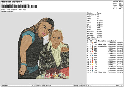Photoembro 1105b Embroidery File 6 sizes