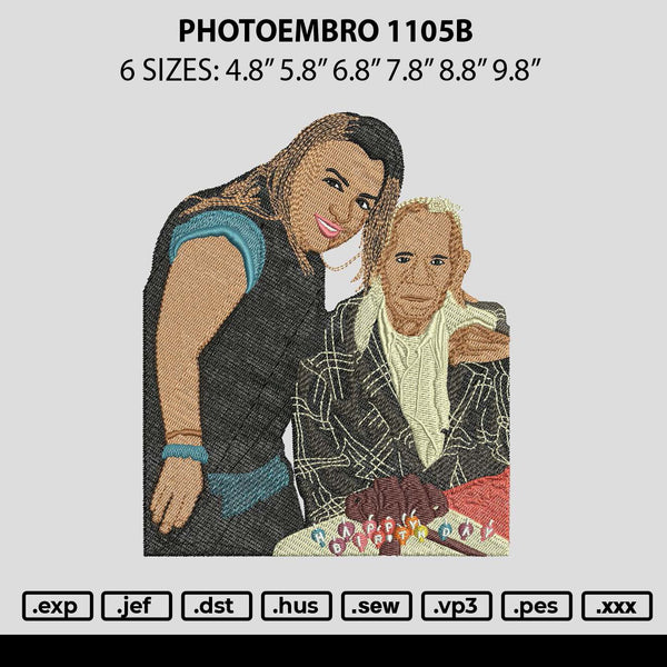 Photoembro 1105b Embroidery File 6 sizes
