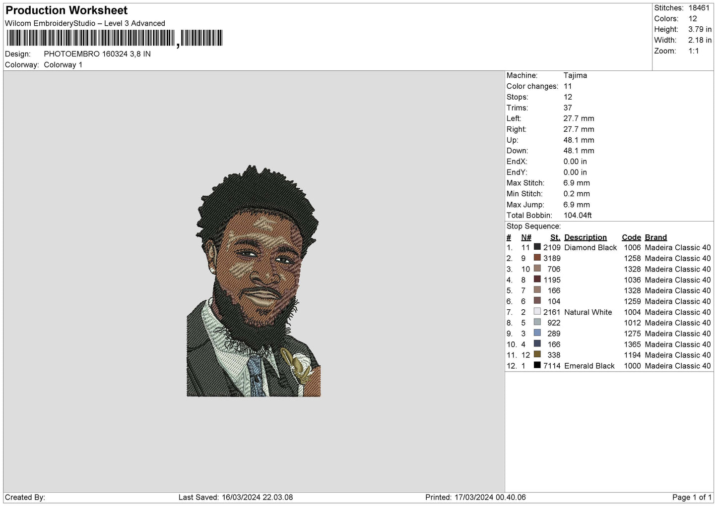 Photoembro 1703 Embroidery File 6 sizes