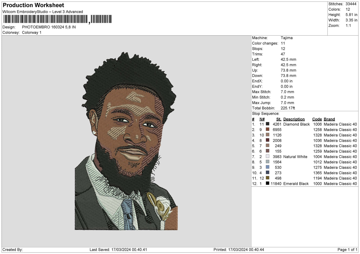 Photoembro 1703 Embroidery File 6 sizes
