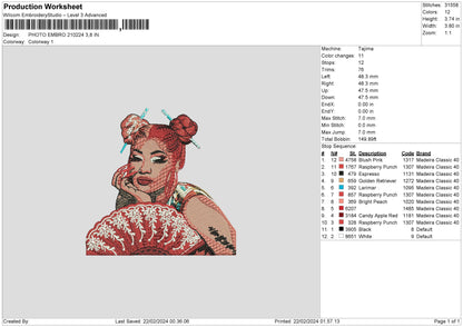 Photoembro 2102b Embroidery File 6 sizes