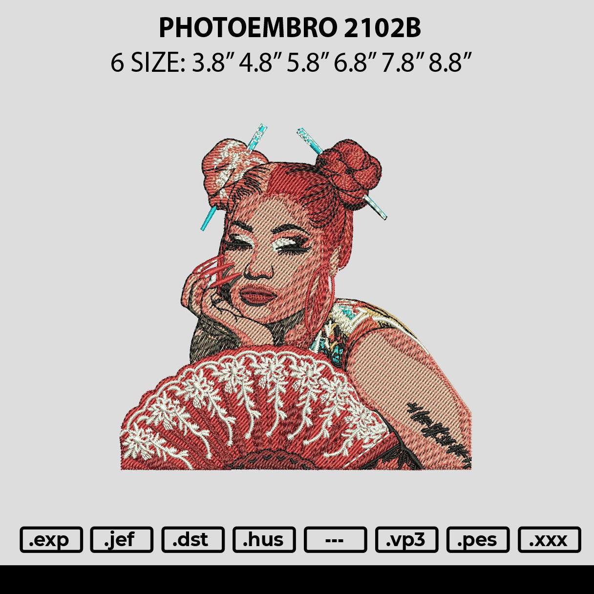 Photoembro 2102b Embroidery File 6 sizes