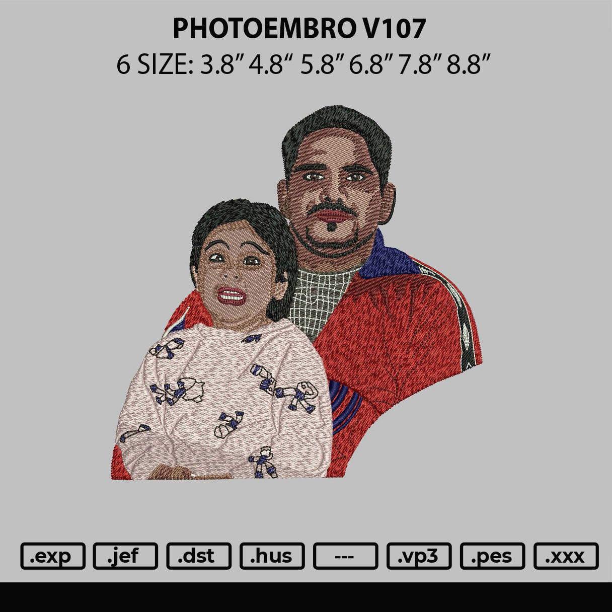 Photoembro V107 Embroidery File 6 sizes