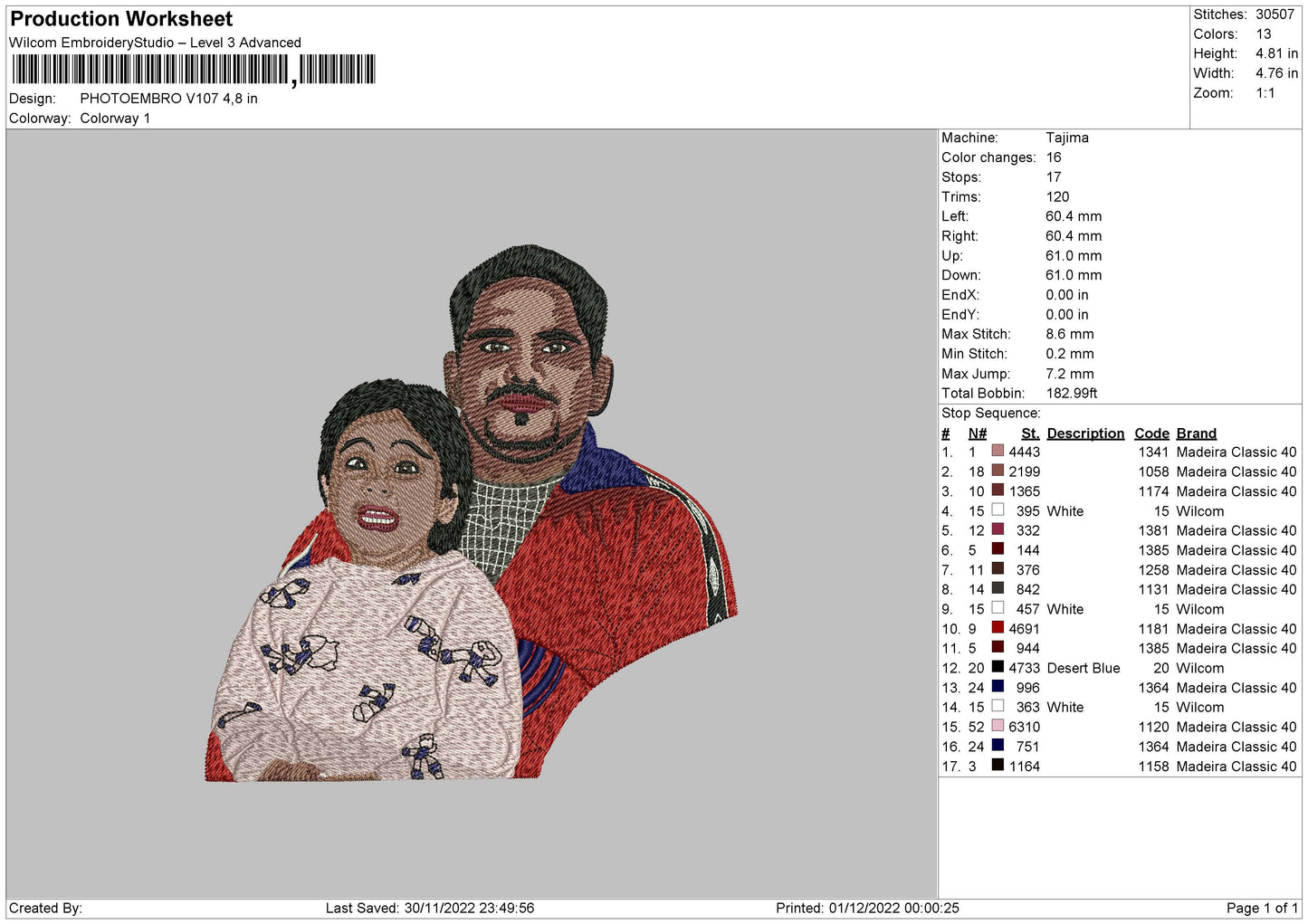 Photoembro V107 Embroidery File 6 sizes