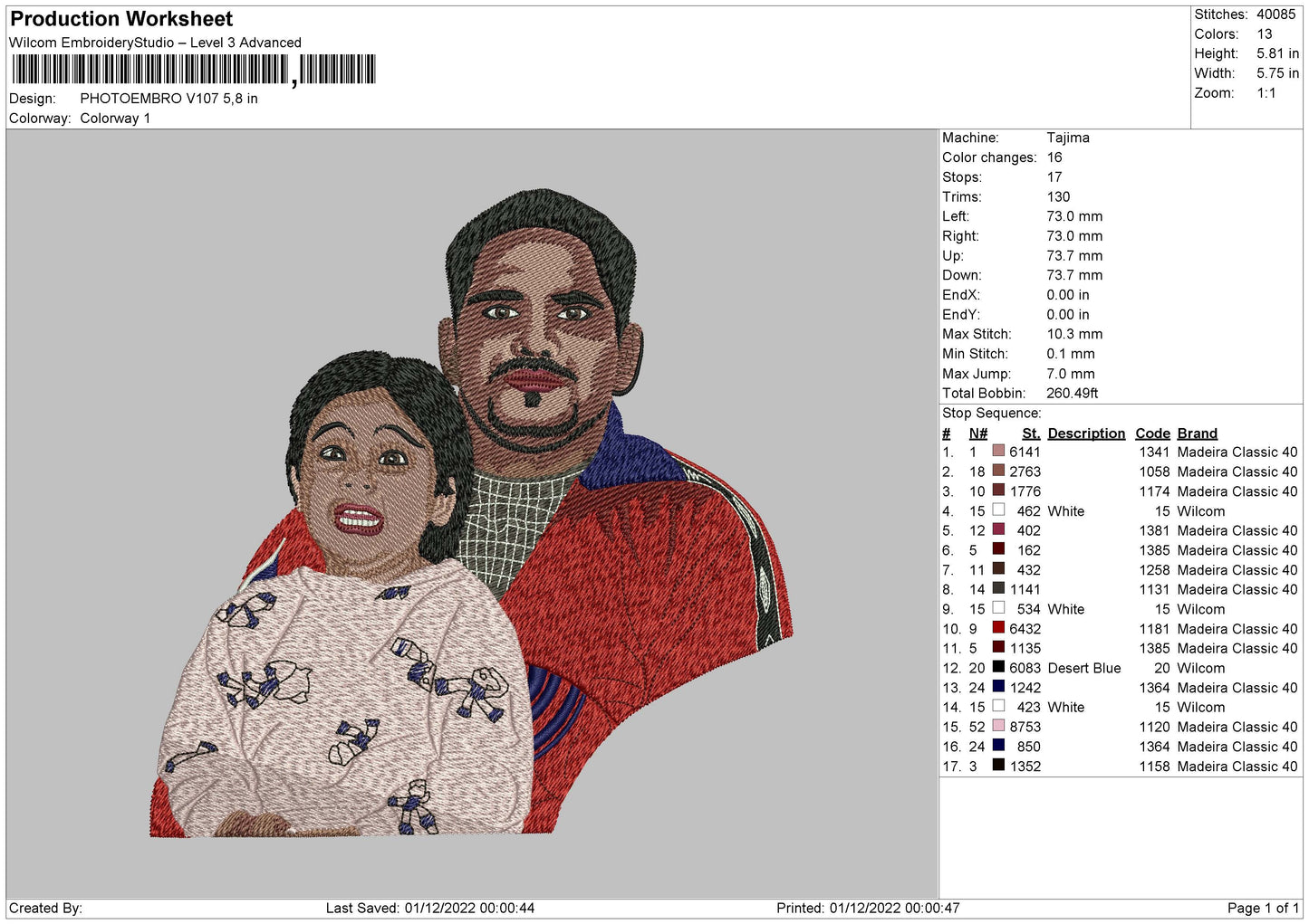 Photoembro V107 Embroidery File 6 sizes