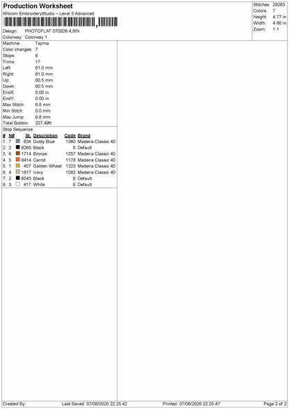 Photoflat 0706 Embroidery Machine Design File 6 sizes