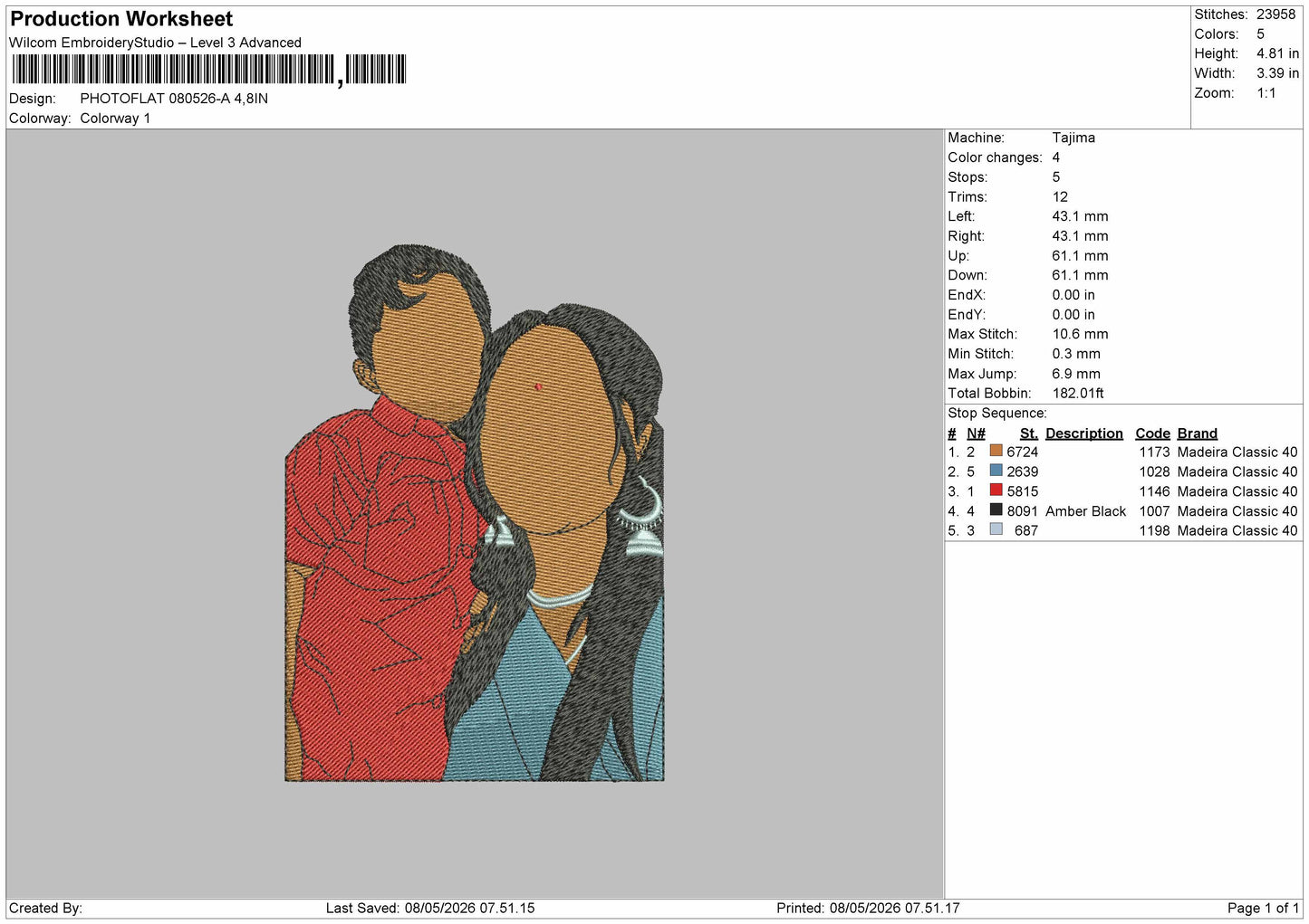 PHOTOFLAT 080526-A  Embroidery File 6 sizes