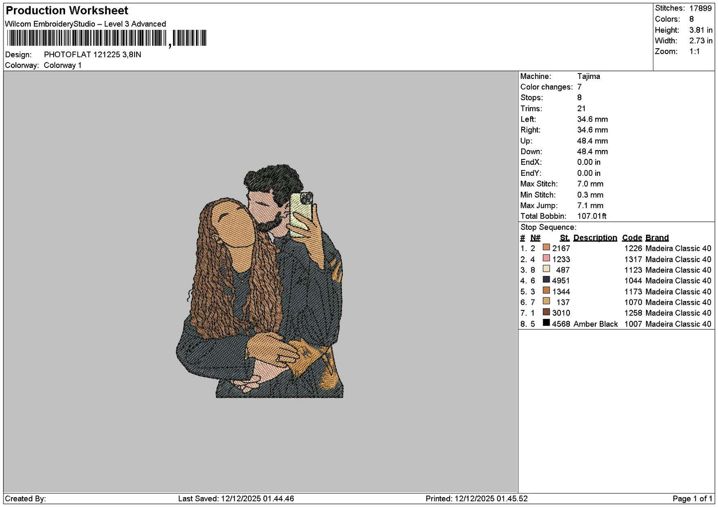 Photoflat 1212 Embroidery File 6 sizes