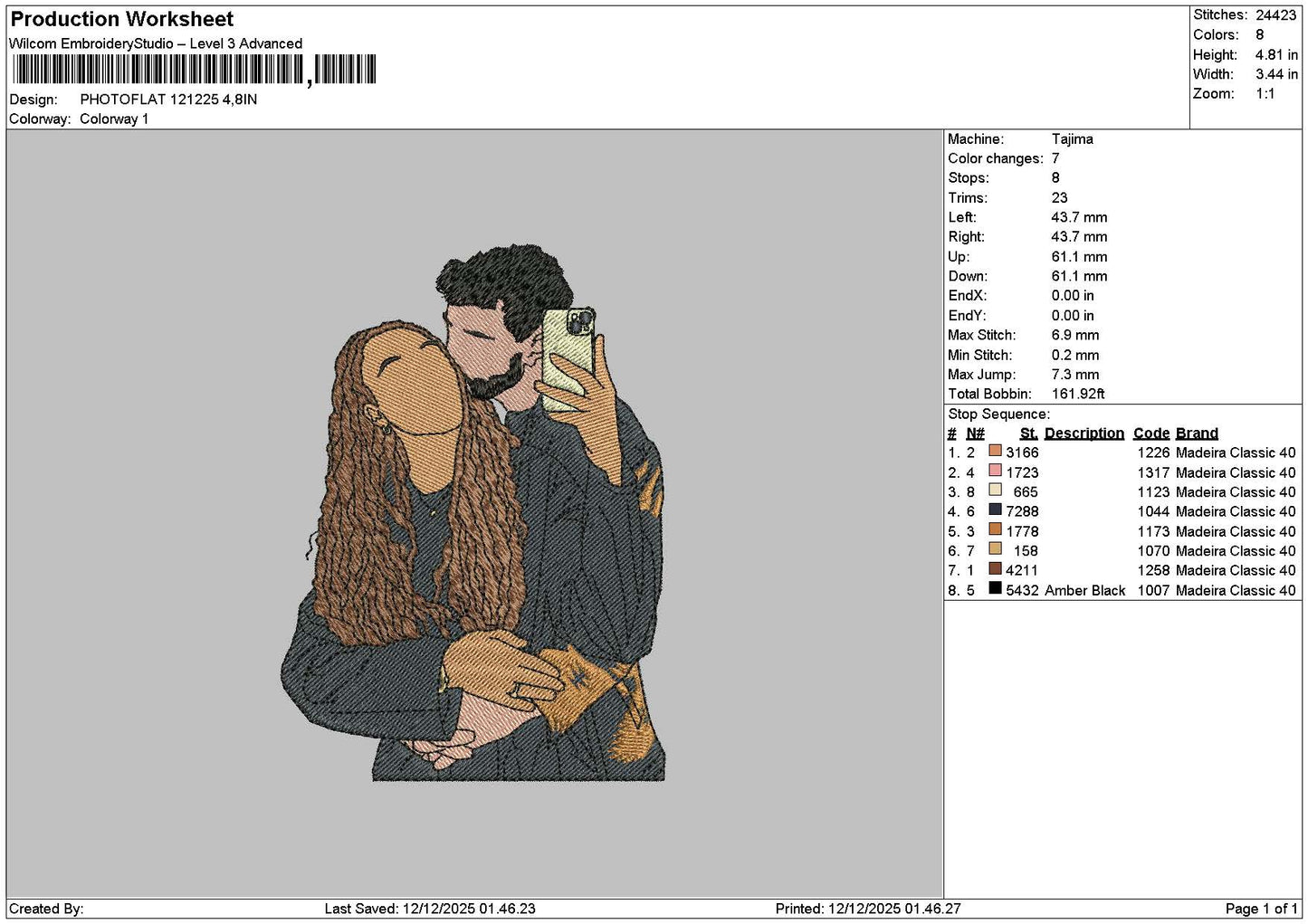 Photoflat 1212 Embroidery File 6 sizes