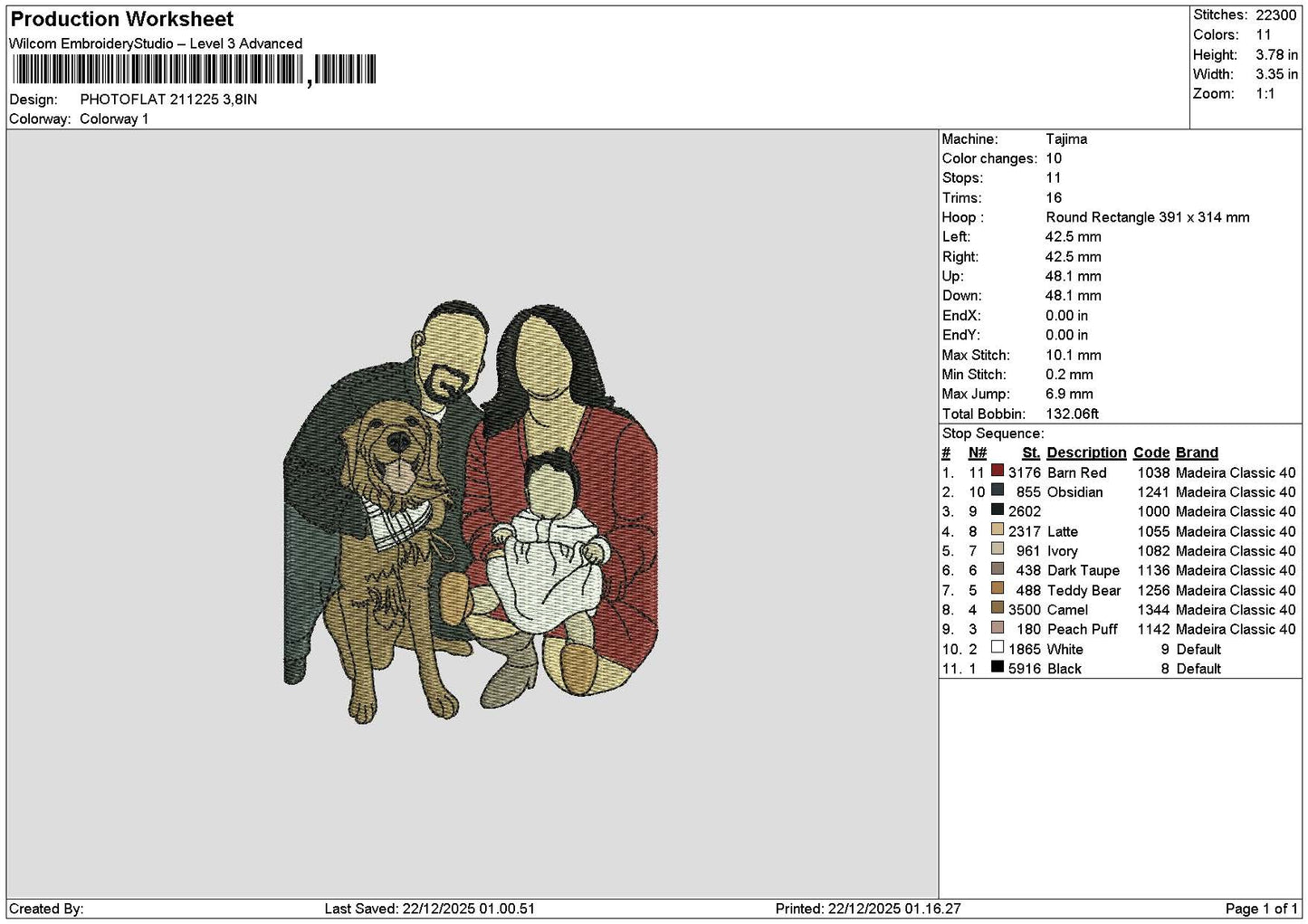 Photoflat 2112 Embroidery File 6 sizes