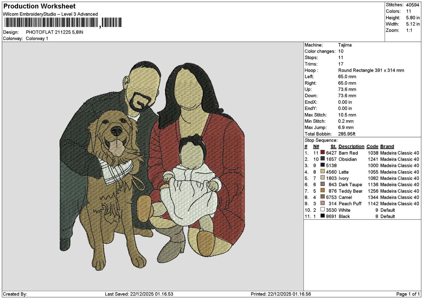 Photoflat 2112 Embroidery File 6 sizes