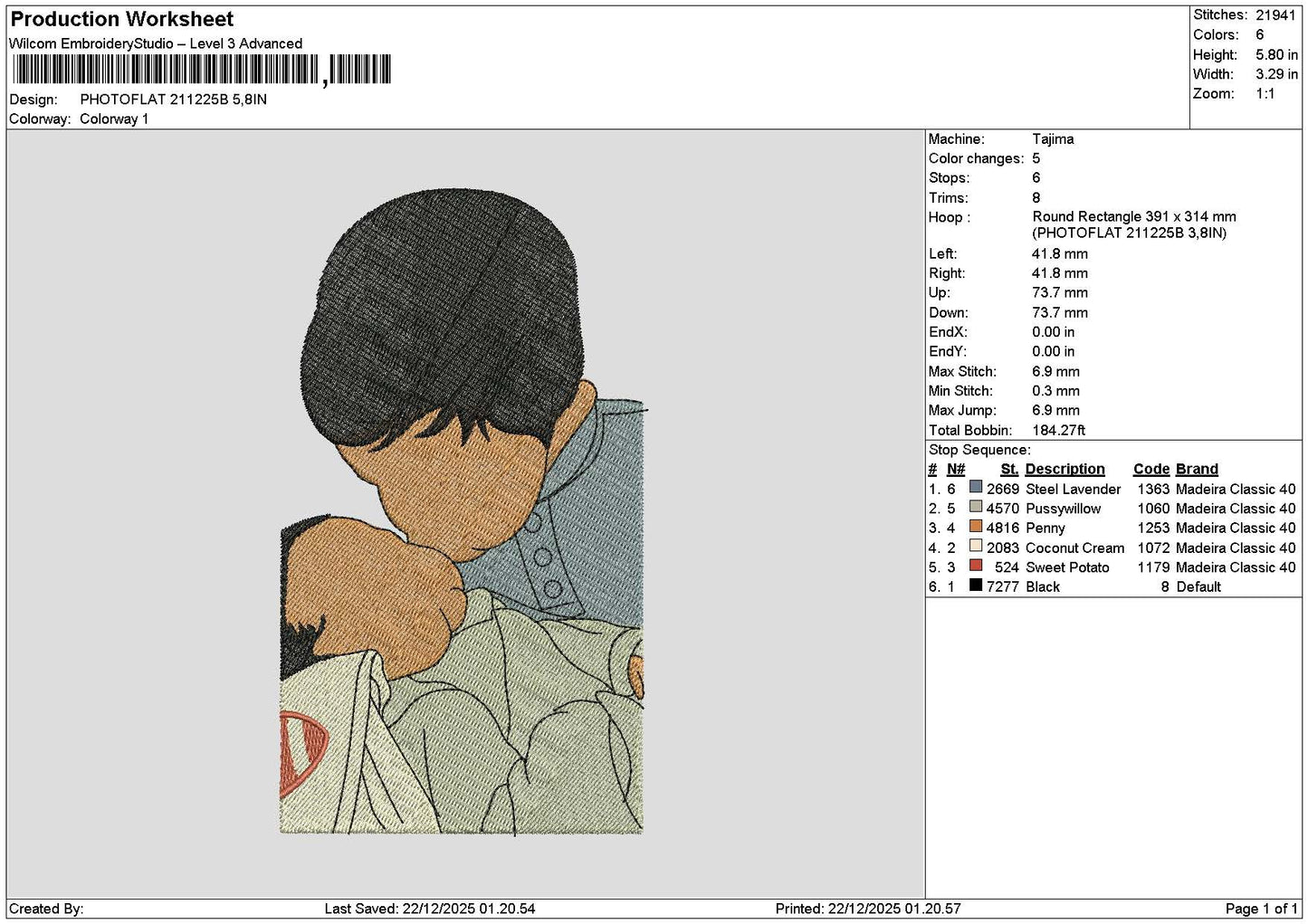 Photoflat 2112b Embroidery File 6 sizes