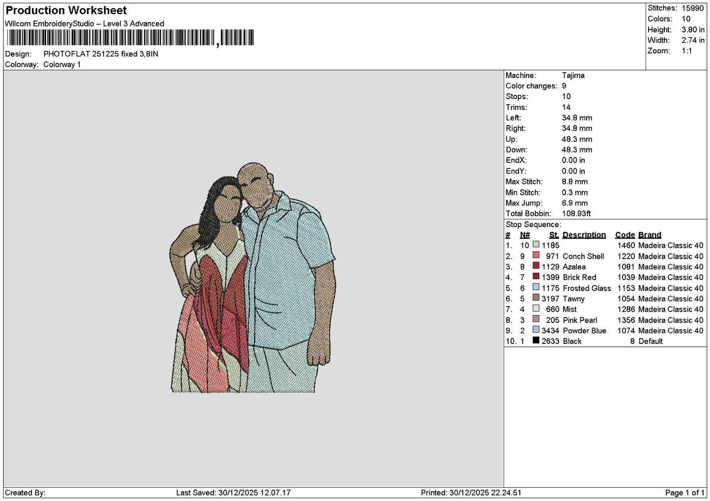 Photoflat 2512 Embroidery File 6 sizes