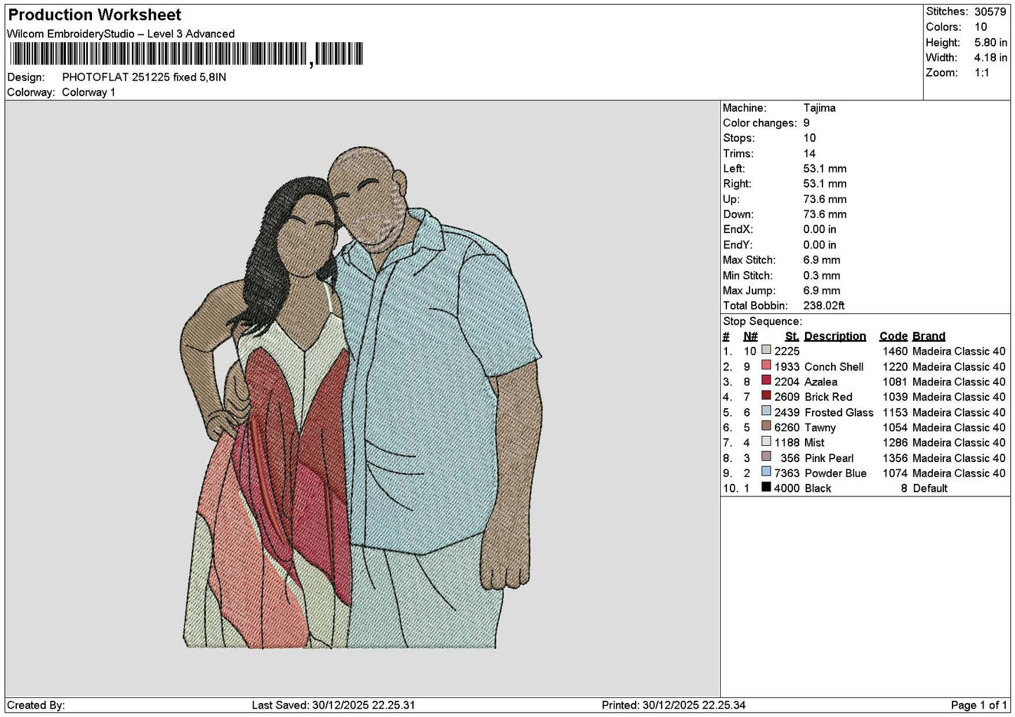 Photoflat 2512 Embroidery File 6 sizes