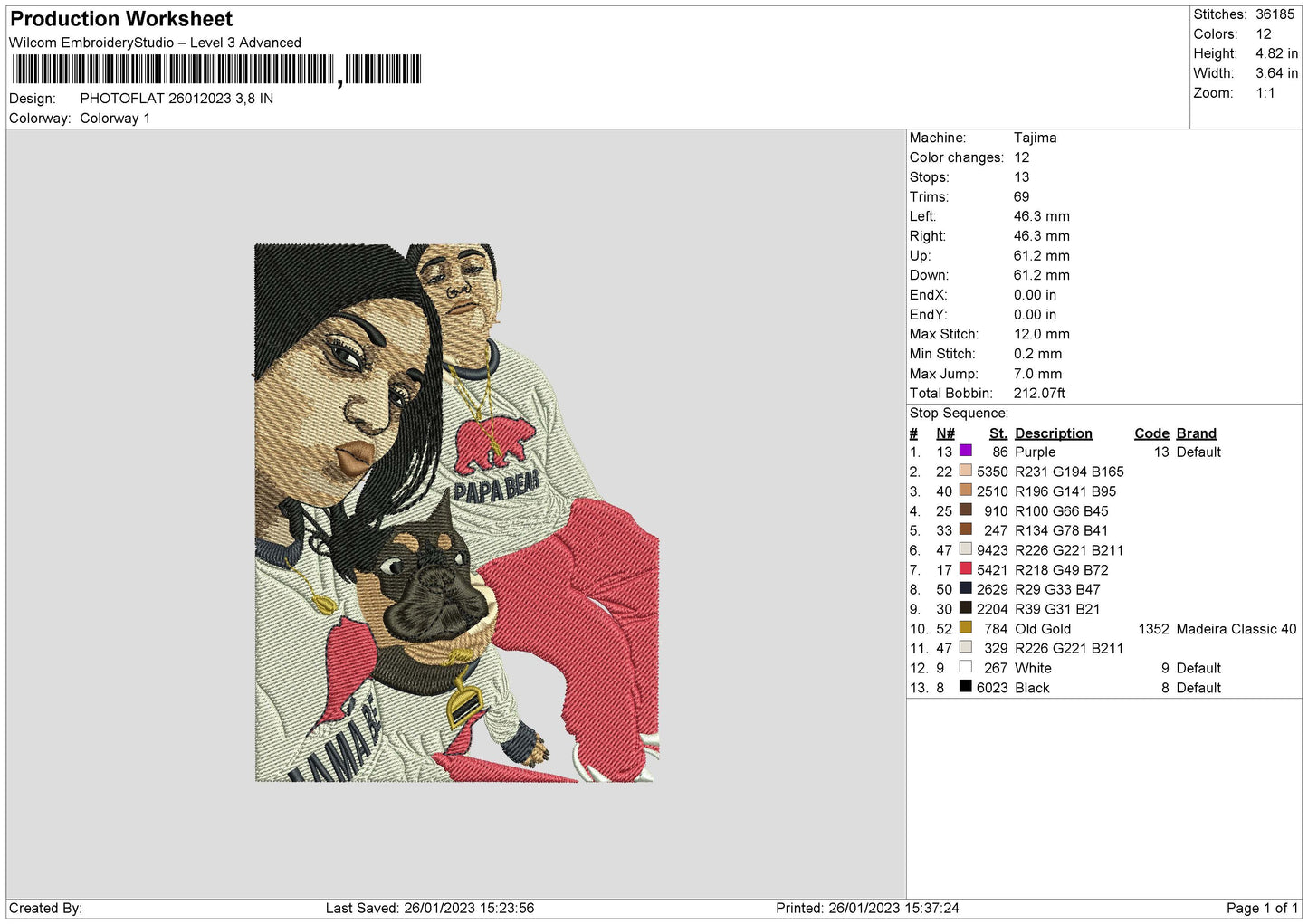Photoflat 2601 Embroidery File 6 sizes