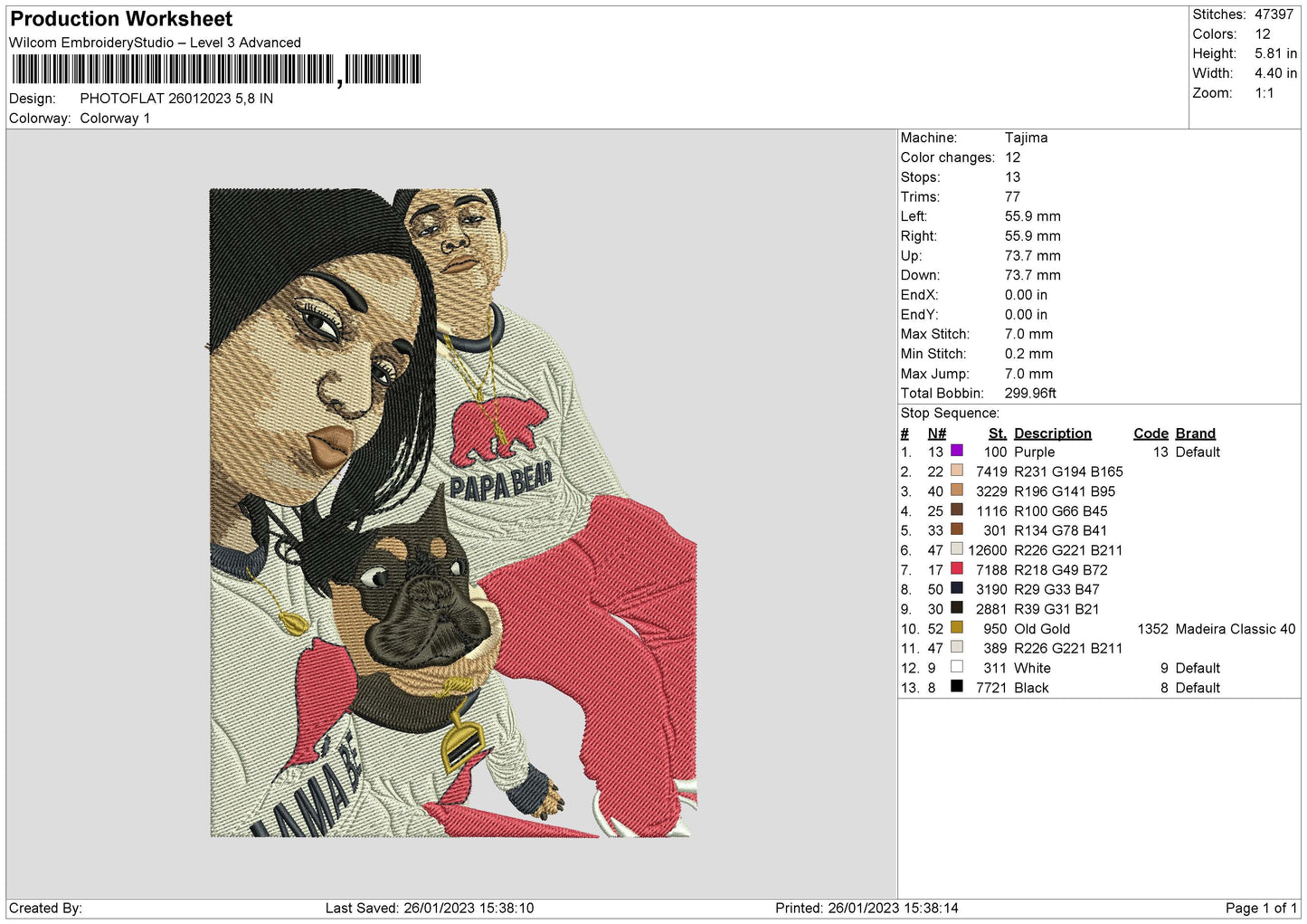 Photoflat 2601 Embroidery File 6 sizes