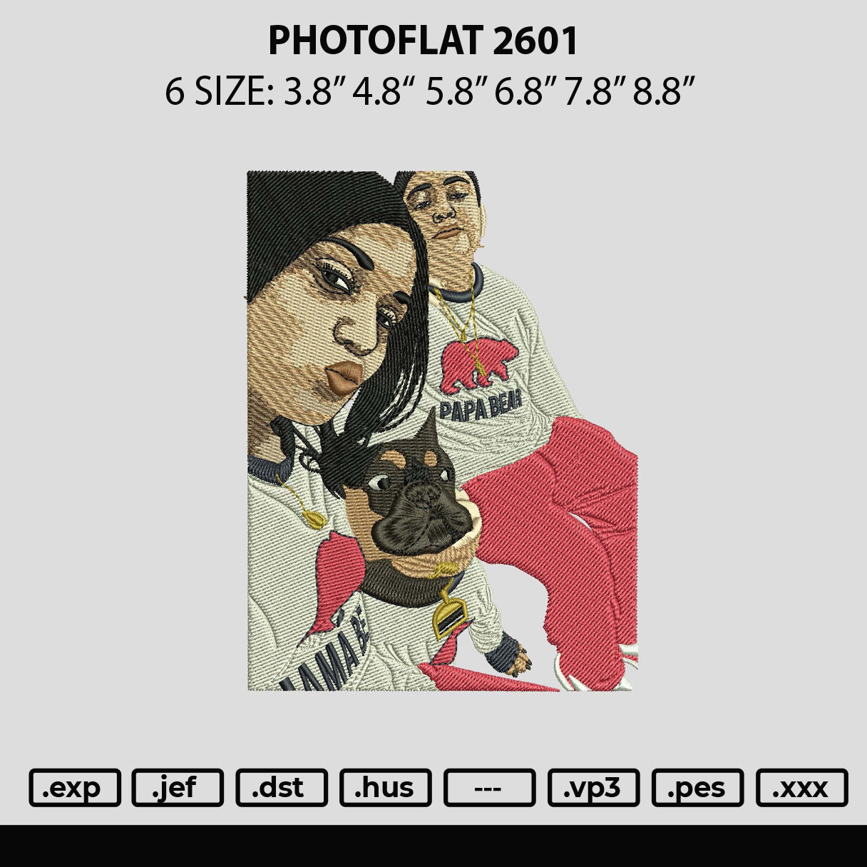 Photoflat 2601 Embroidery File 6 sizes