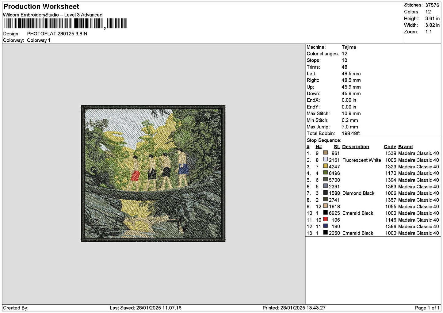 Photoflat 2801 Embroidery File 6 sizes