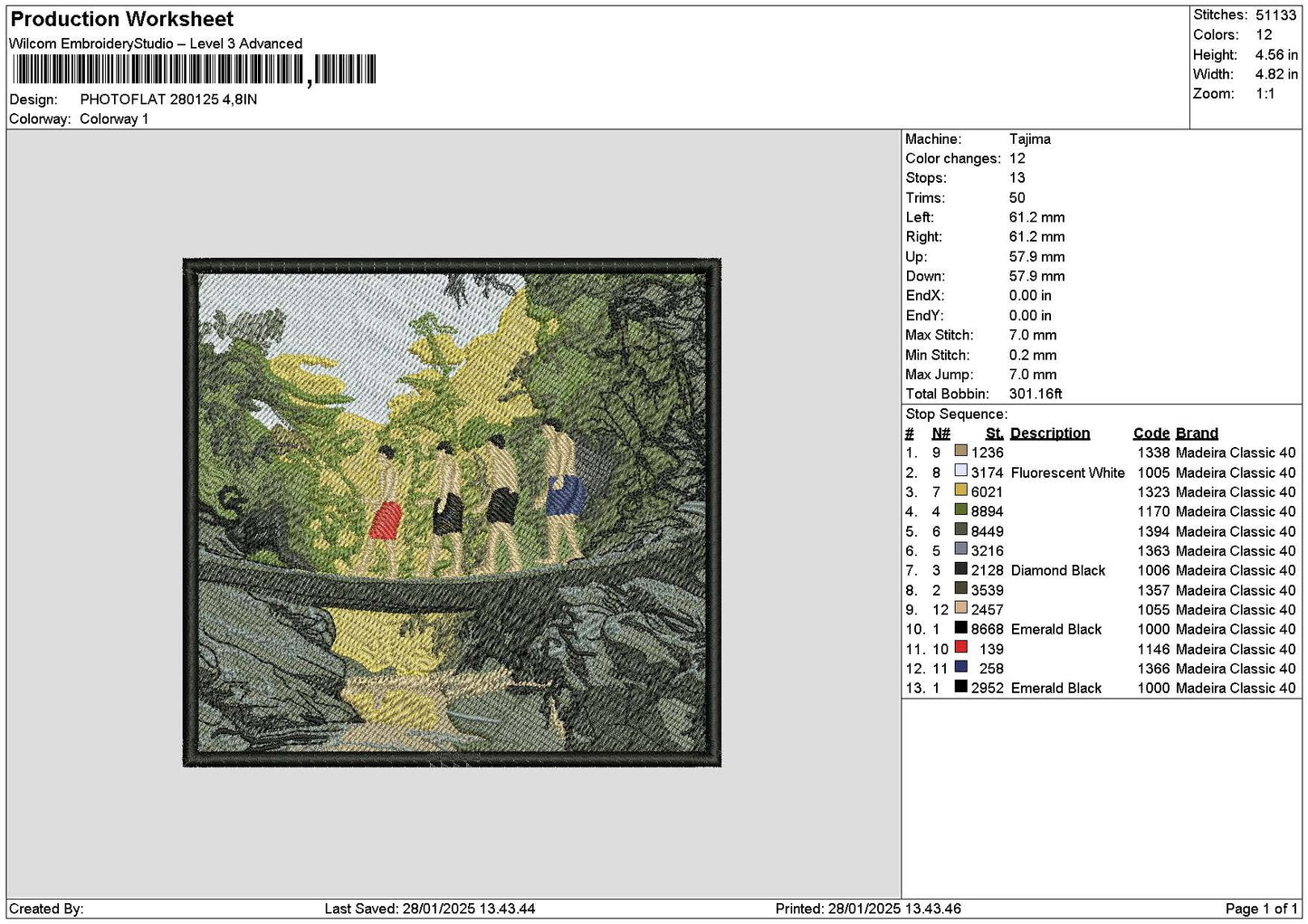 Photoflat 2801 Embroidery File 6 sizes