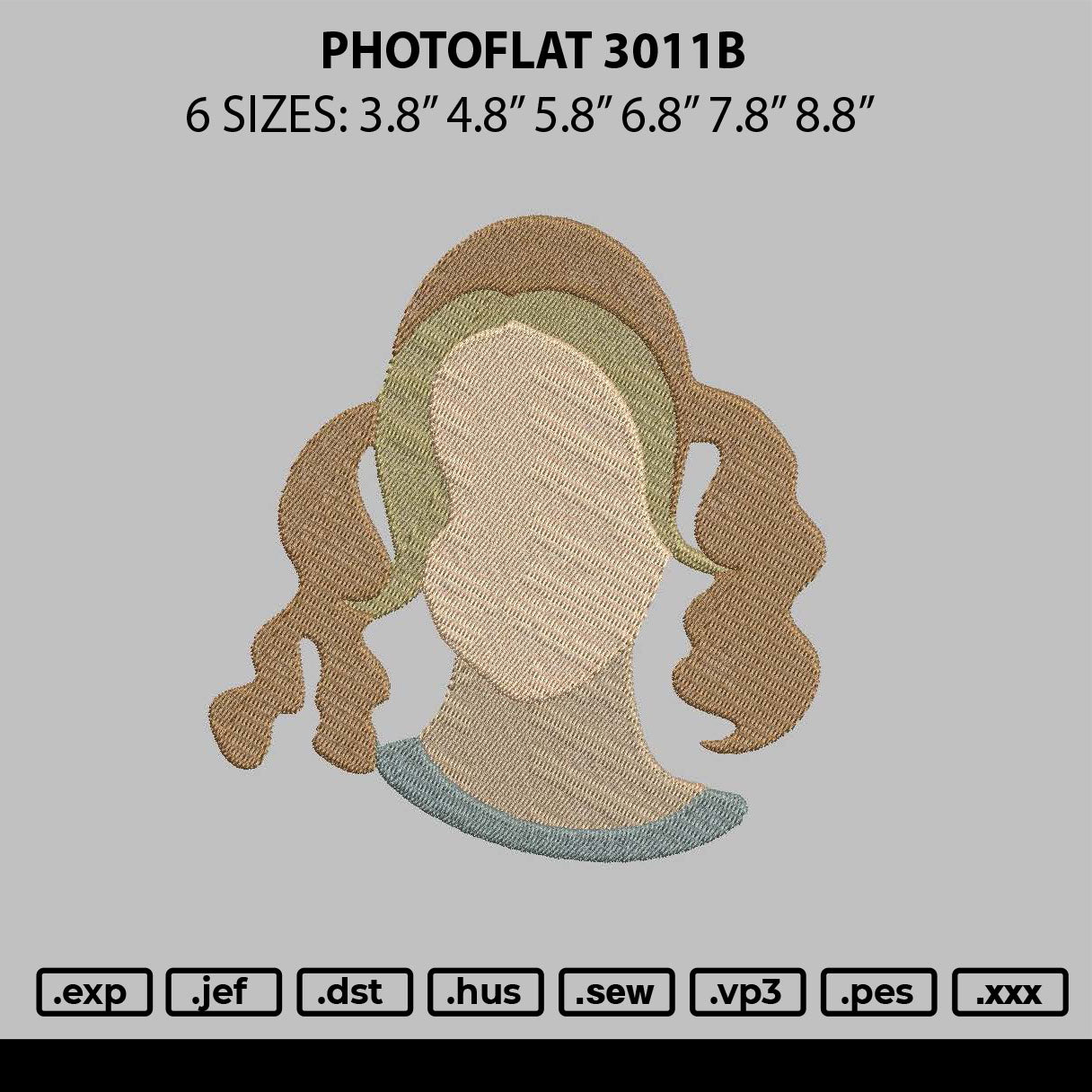 Photoflat 3011b Embroidery File 6 sizes