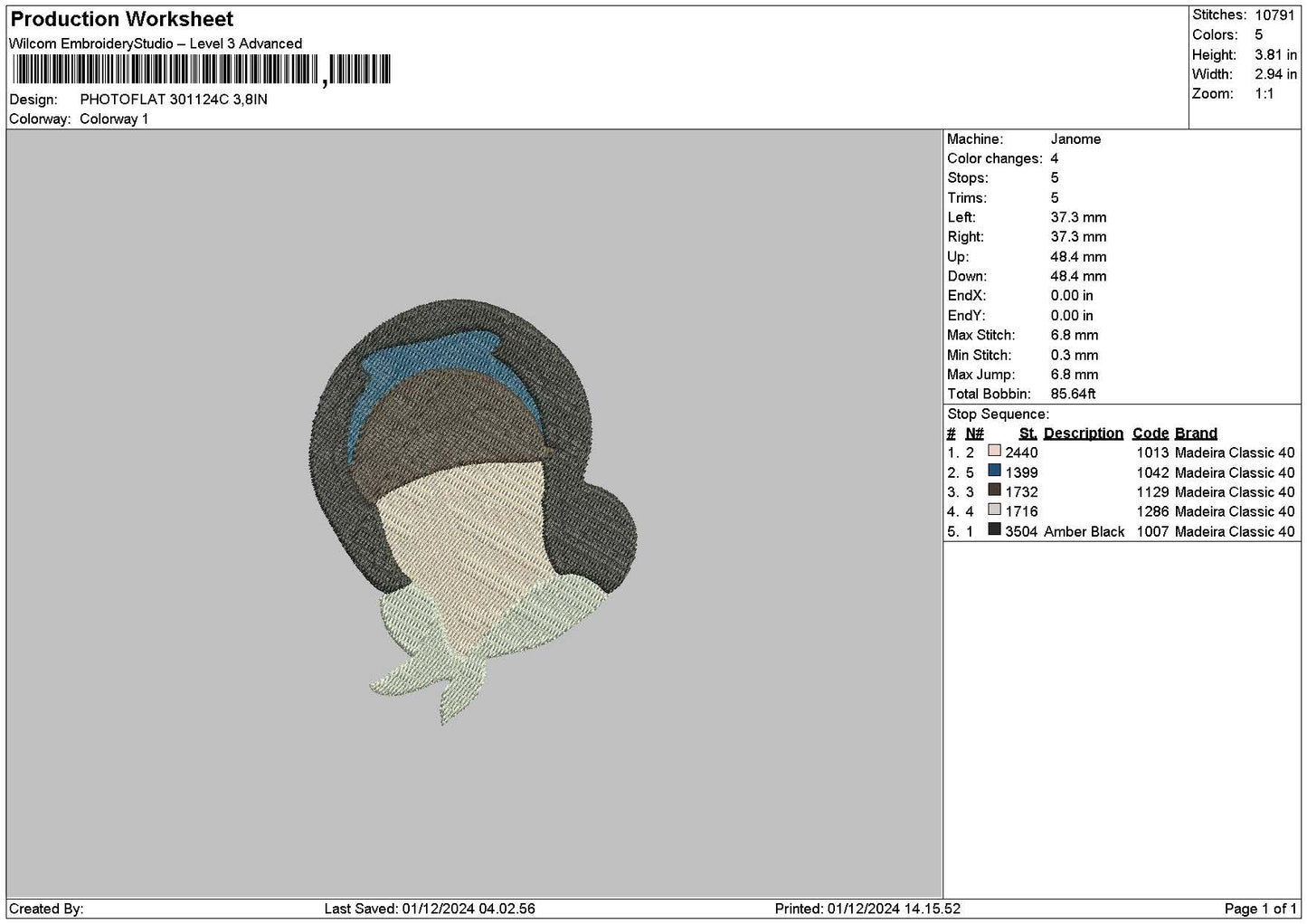 Photoflat 3011c Embroidery File 6 sizes