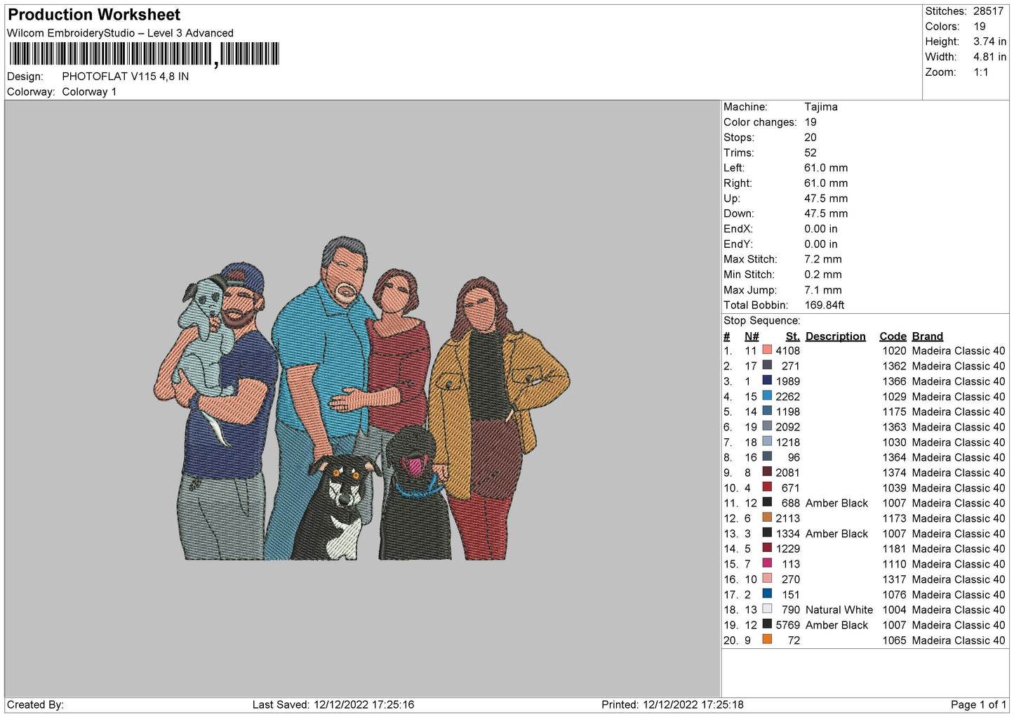 Photoflat V115 Embroidery File 6 sizes