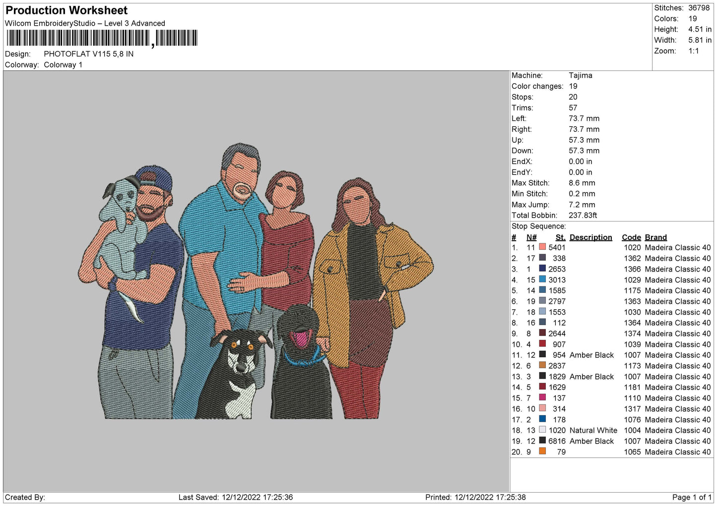 Photoflat V115 Embroidery File 6 sizes