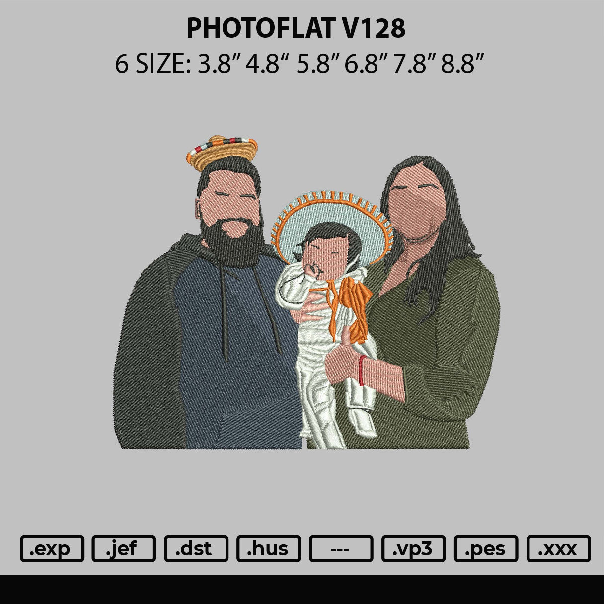 Photoline V128 Embroidery File 6 sizes