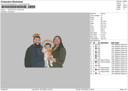 Photoline V128 Embroidery File 6 sizes