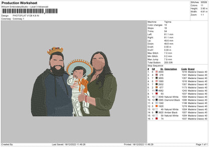 Photoline V128 Embroidery File 6 sizes