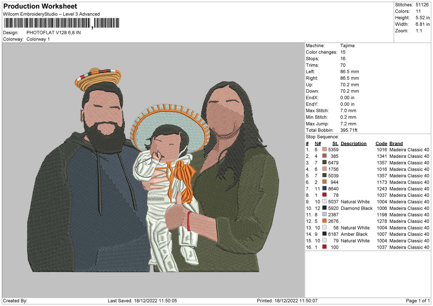 Photoline V128 Embroidery File 6 sizes