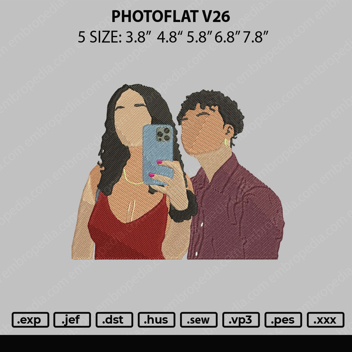 Photoflat V26 Embroidery File 5 sizes