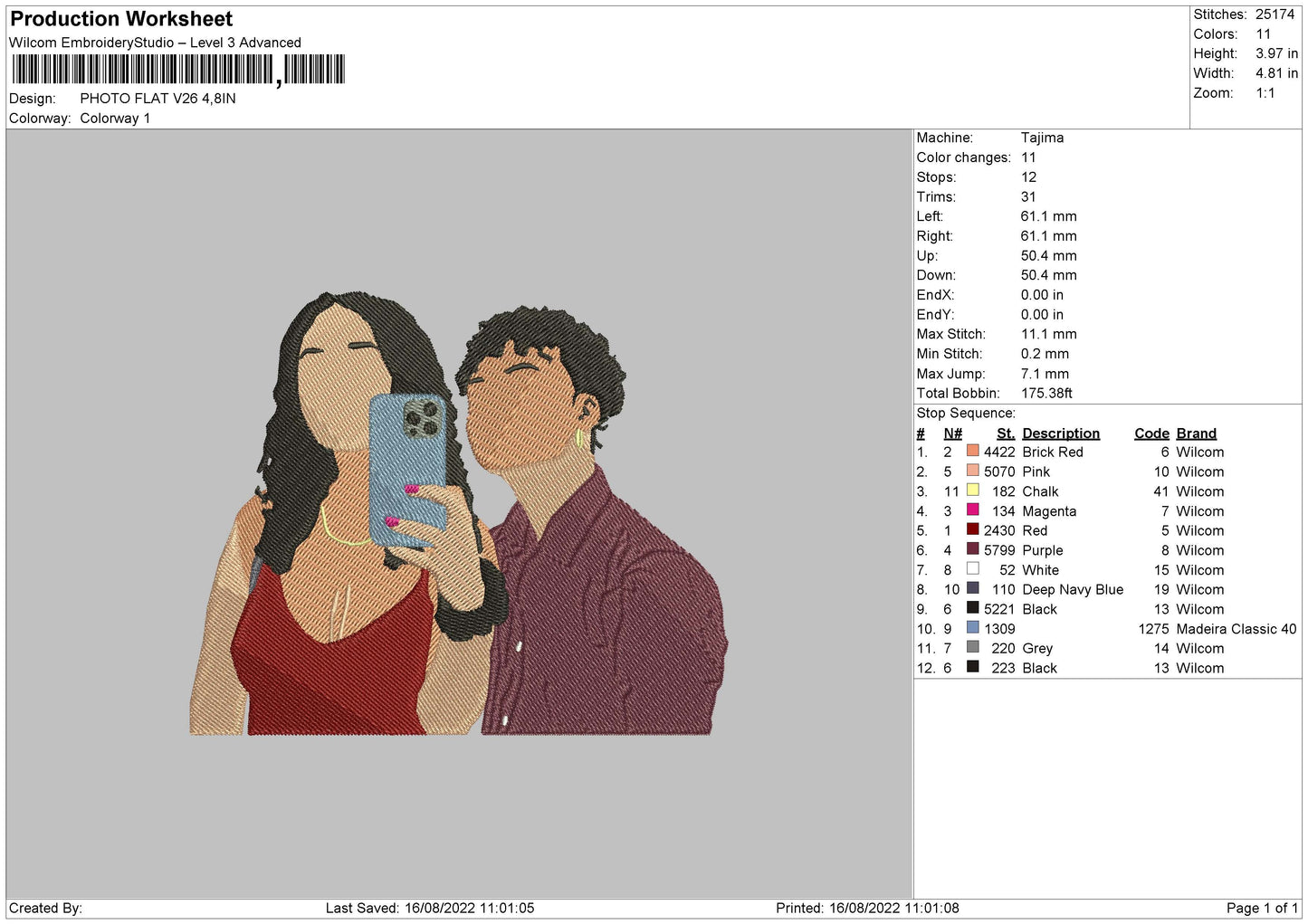 Photoflat V26 Embroidery File 5 sizes