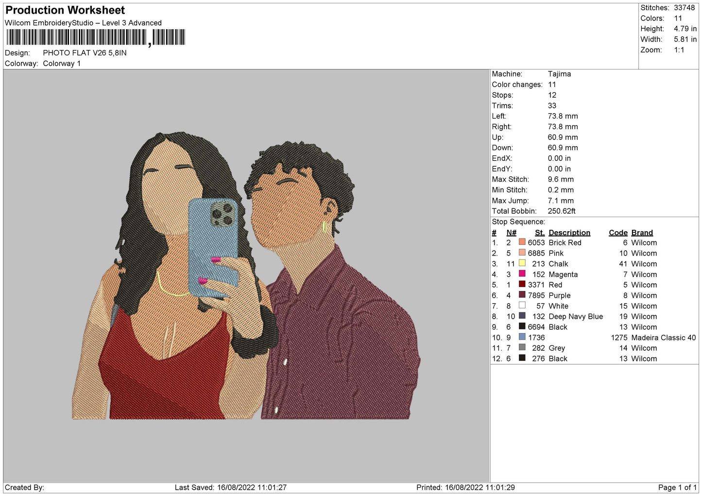 Photoflat V26 Embroidery File 5 sizes