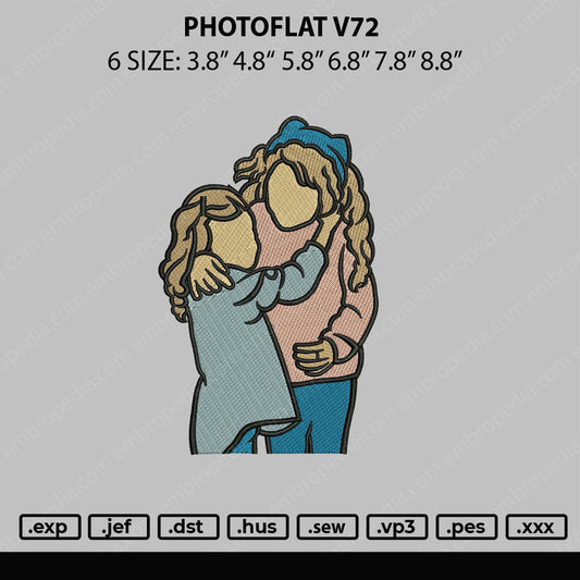 Photoflat V72 Embroidery File 6 sizes