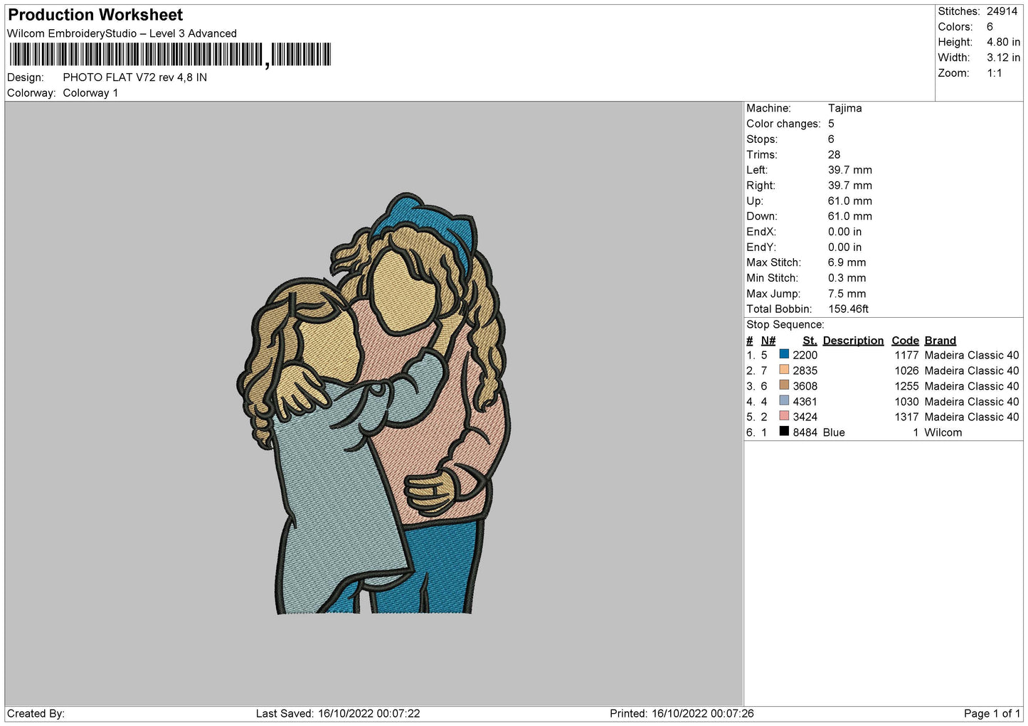 Photoflat V72 Embroidery File 6 sizes