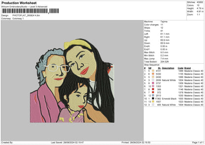 Photoflat 2608 Embroidery File 6 sizes