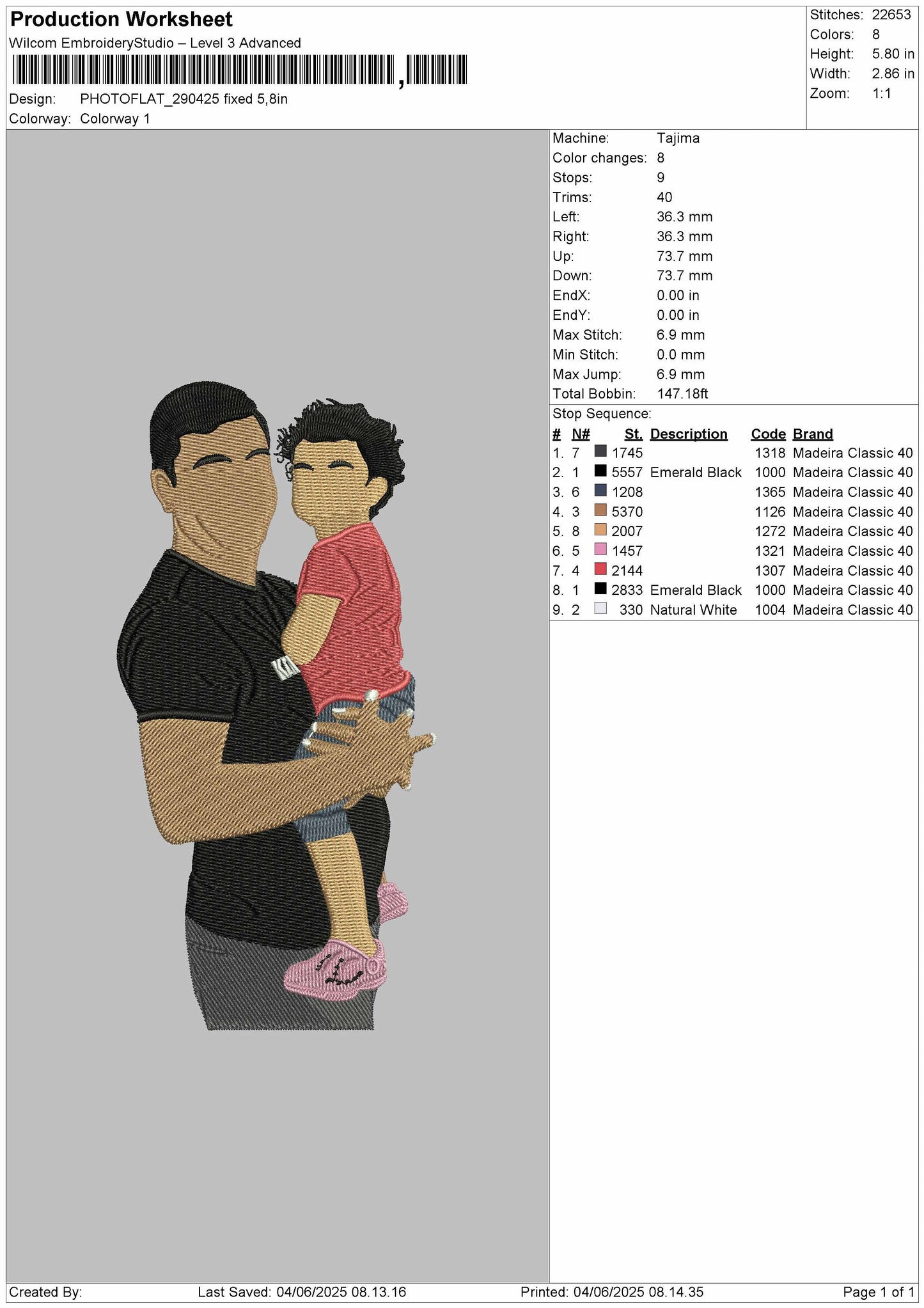 Photoflat 2904 Embroidery File 6 sizes