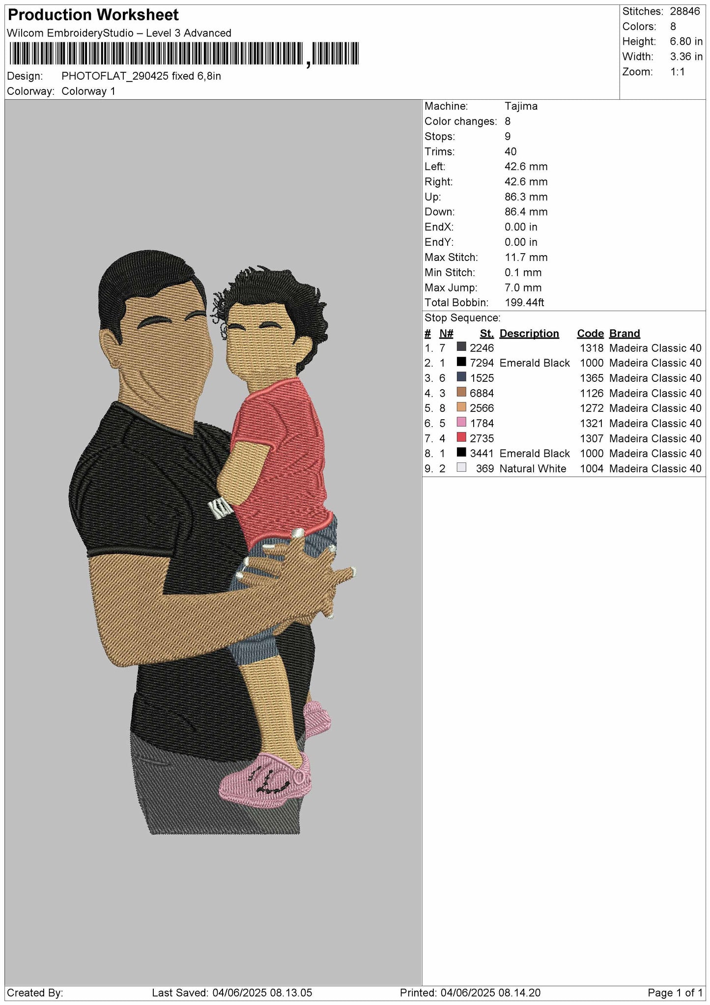 Photoflat 2904 Embroidery File 6 sizes