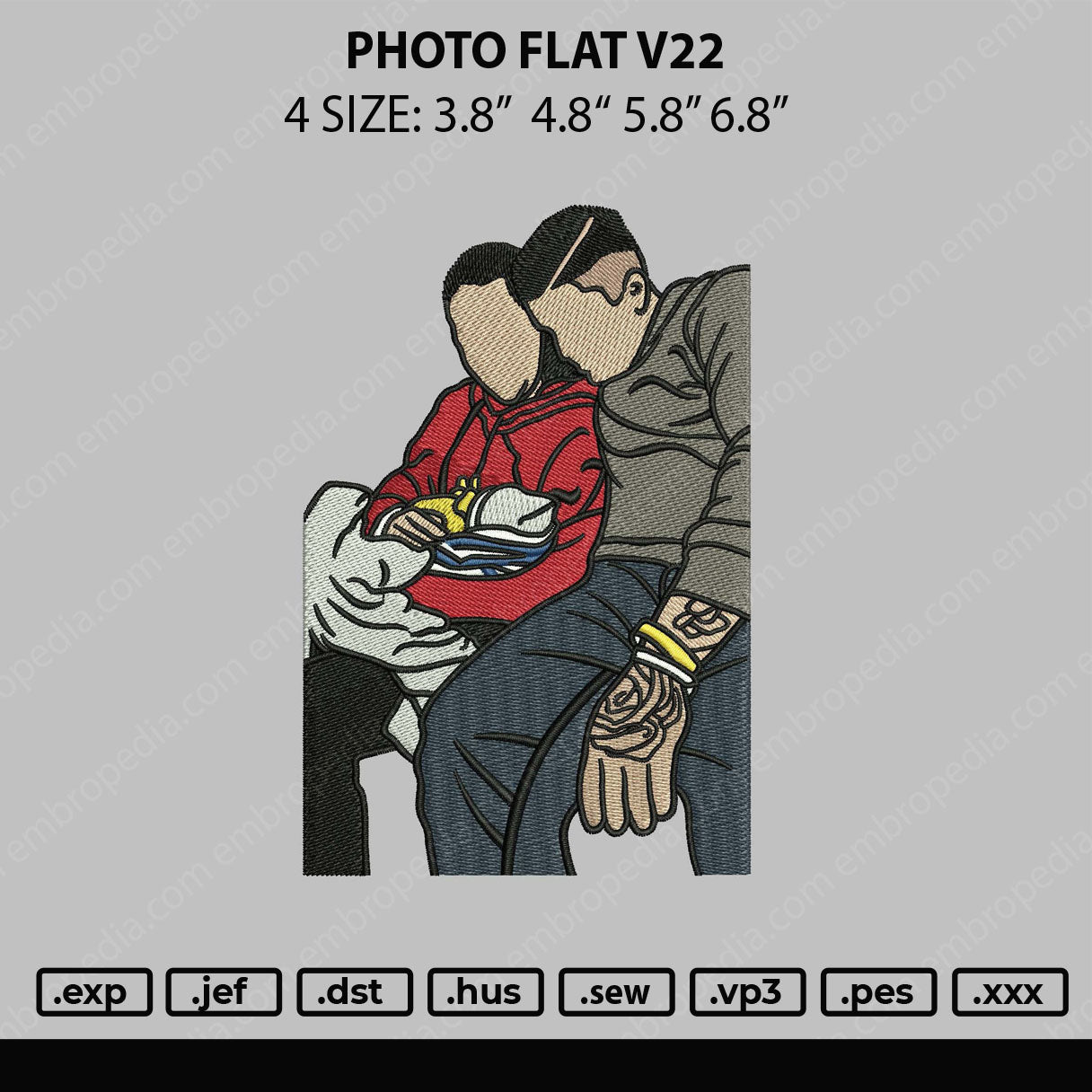 Photo Flat V22 Embroidery File 4 size