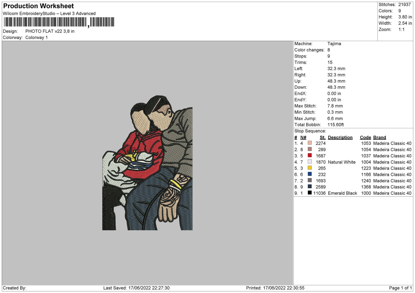 Photo Flat V22 Embroidery File 4 size