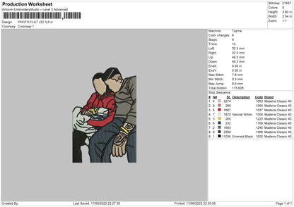 Photo Flat V22 Embroidery File 4 size