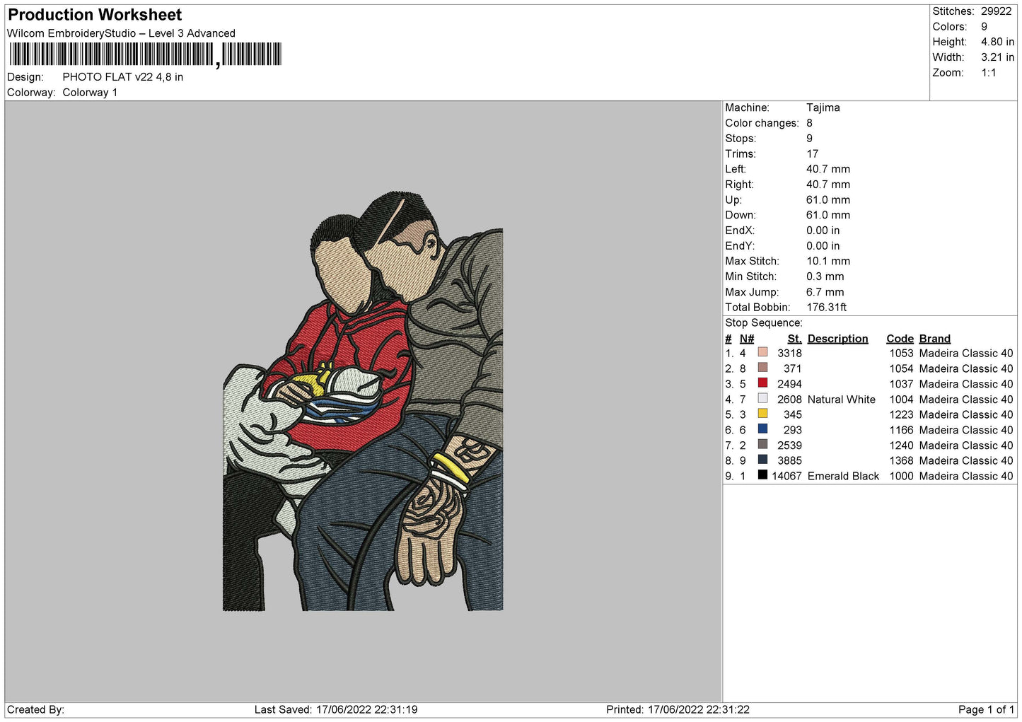 Photo Flat V22 Embroidery File 4 size