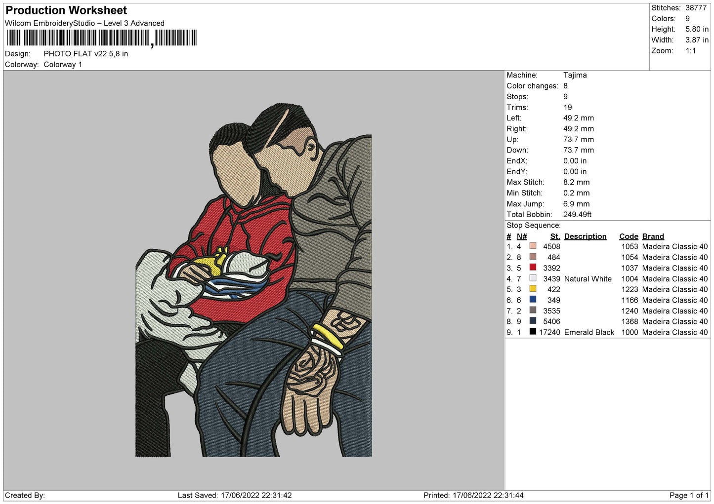 Photo Flat V22 Embroidery File 4 size