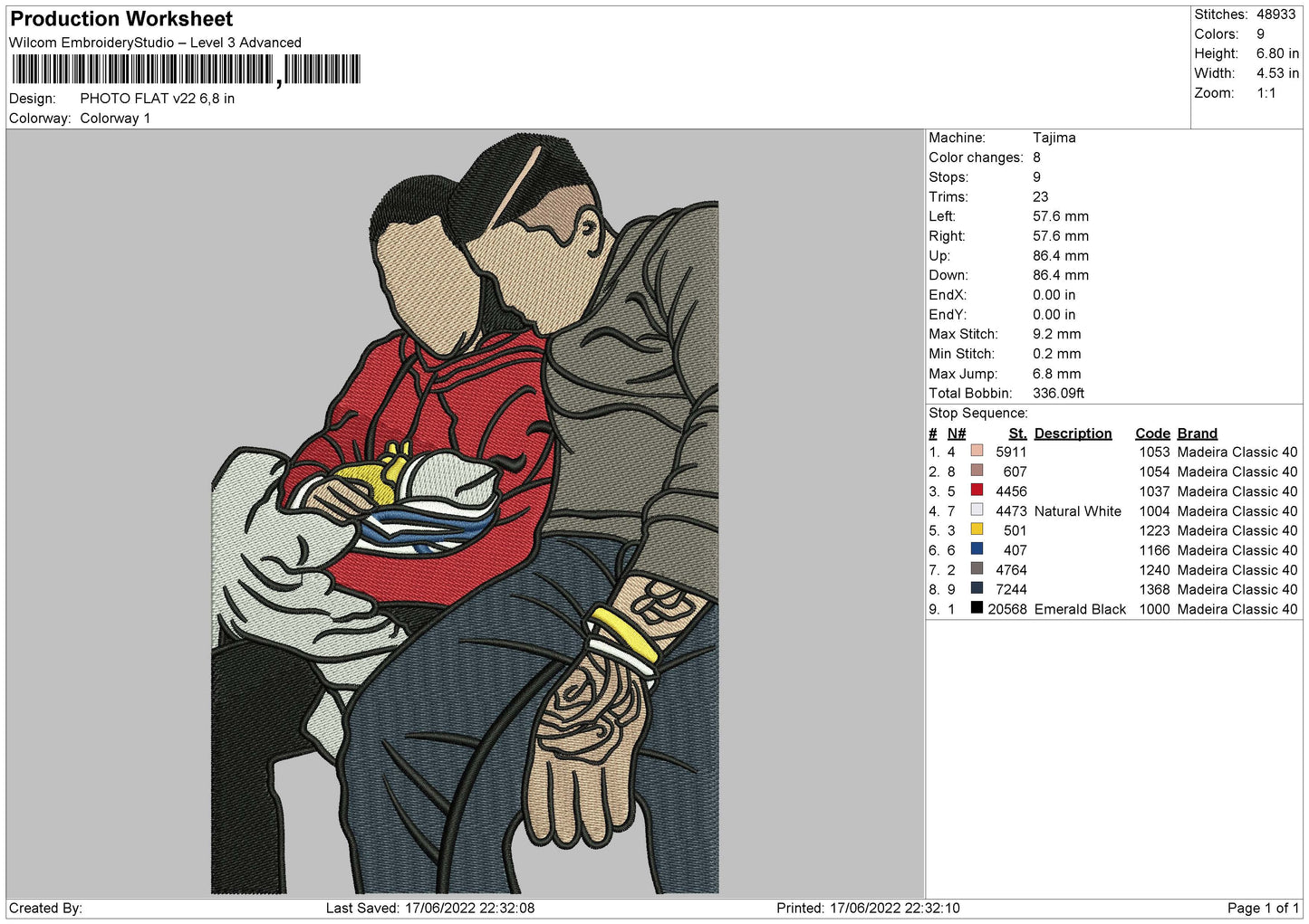 Photo Flat V22 Embroidery File 4 size