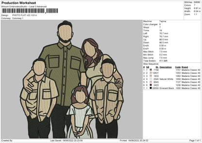 Photo Flat V23 Embroidery File 4 size