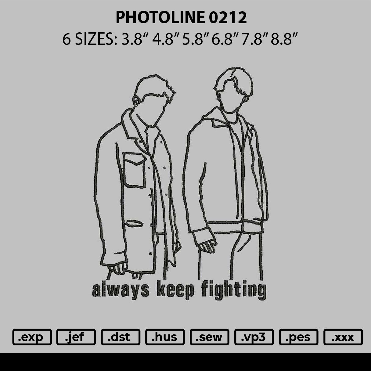 Photoline 0212 Embroidery File 6 sizes